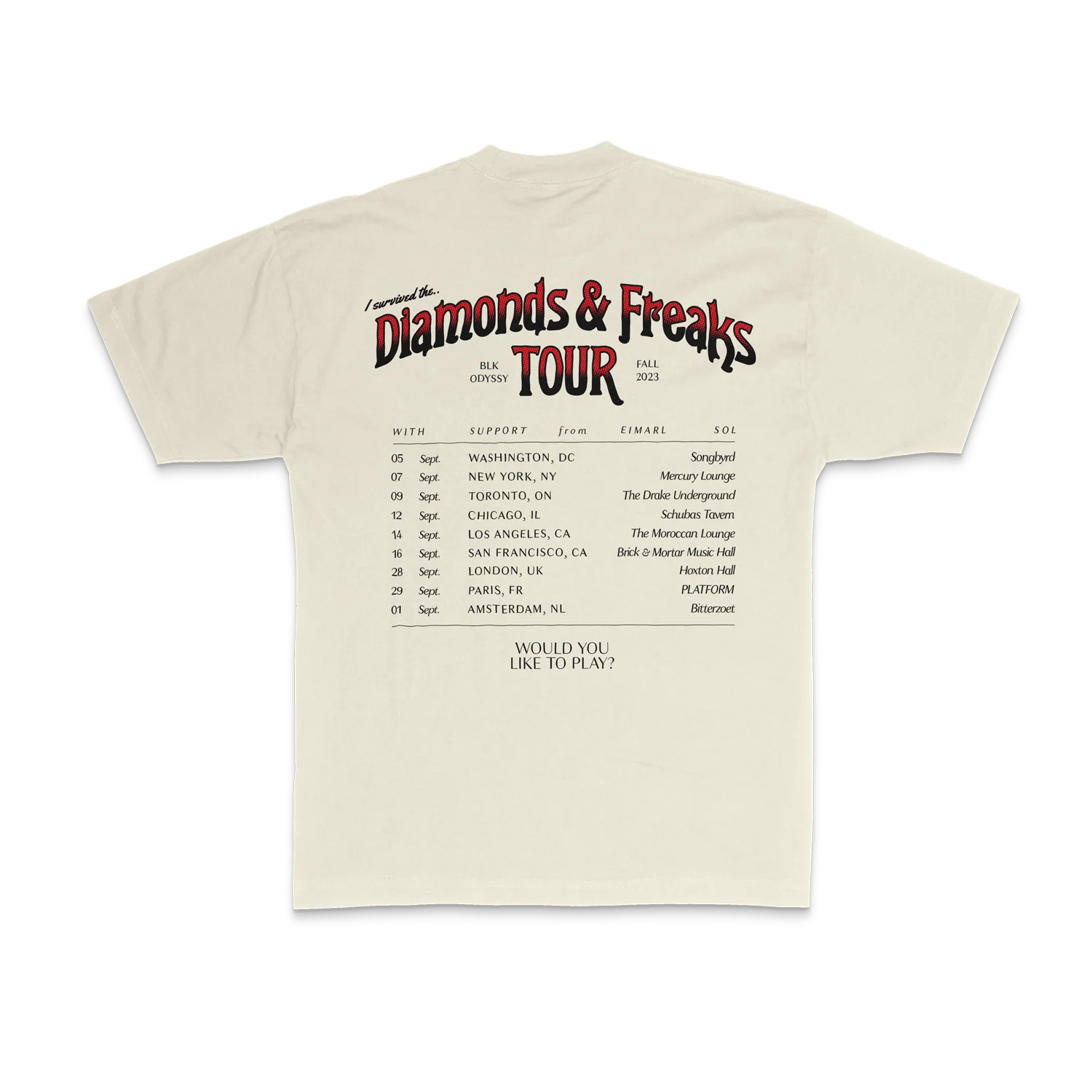 BLK ODYSSY - Diamonds & Freaks Tour Tee