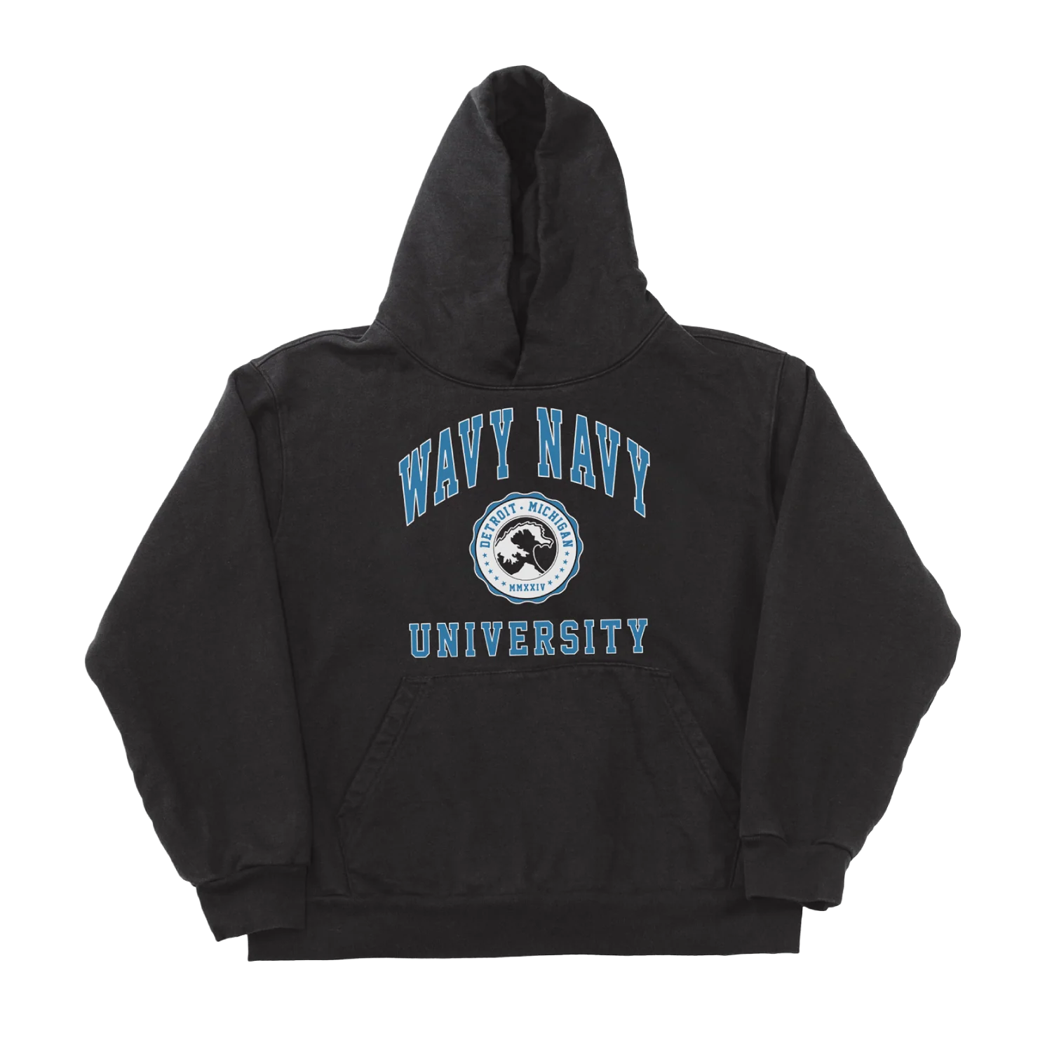Wavy Navy University Hoodie (Black) 1 Wavy Navy University Hoodie (Black)