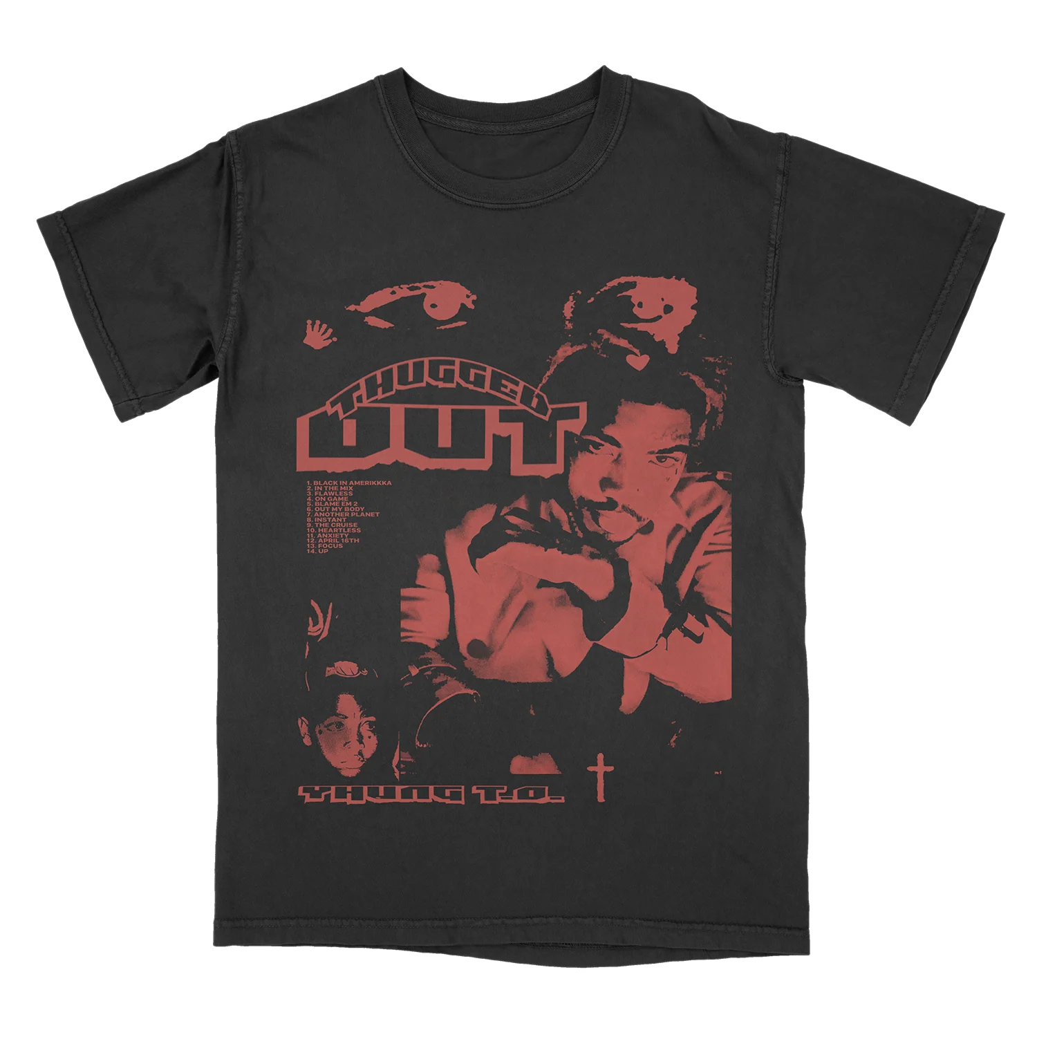 Yhung T.O. - Thugged Out Portrait Red/Black T-Shirt 3 Yhung T.O. - Thugged Out Portrait Red/Black T-Shirt