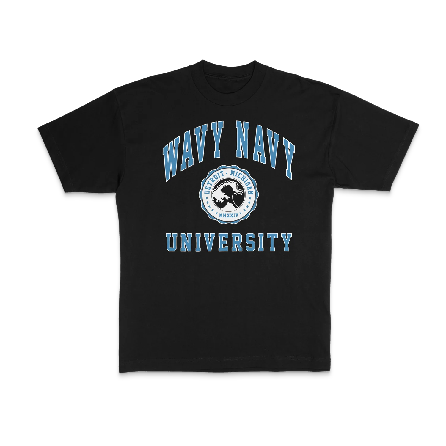 Wavy Navy University T-Shirt (Black) 1 Wavy Navy University T-Shirt (Black)